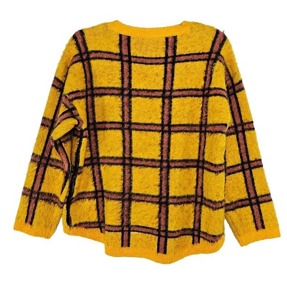 ModCloth Already Checked Pullover Sweater Womens Size Large Plaid Y2K Boho 90s - Picture 2 of 7